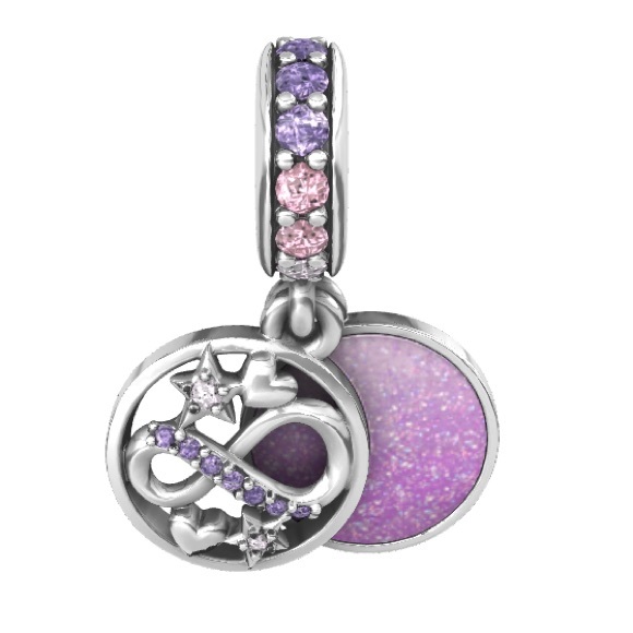 💜Glittering Infinity Hearts & Stars Dangle Charm💜Fits All Pandora Bracelets💜 - Picture 8 of 8